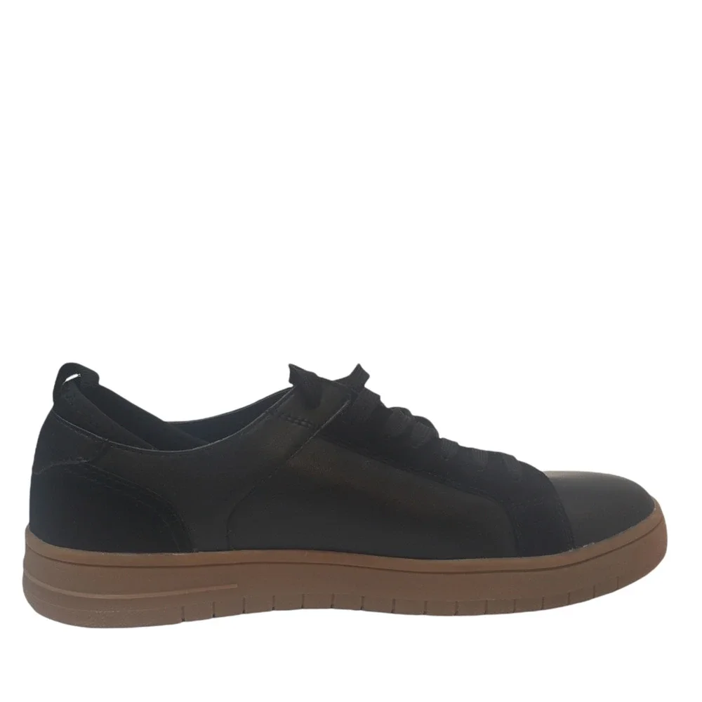 Bar III Men's Ventura Black Leather and Suede Sneakers Black - Picture 4 of 6